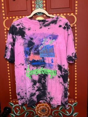 Goosebumps Tie-Dye Short Sleeve Tee - Pink/Black
